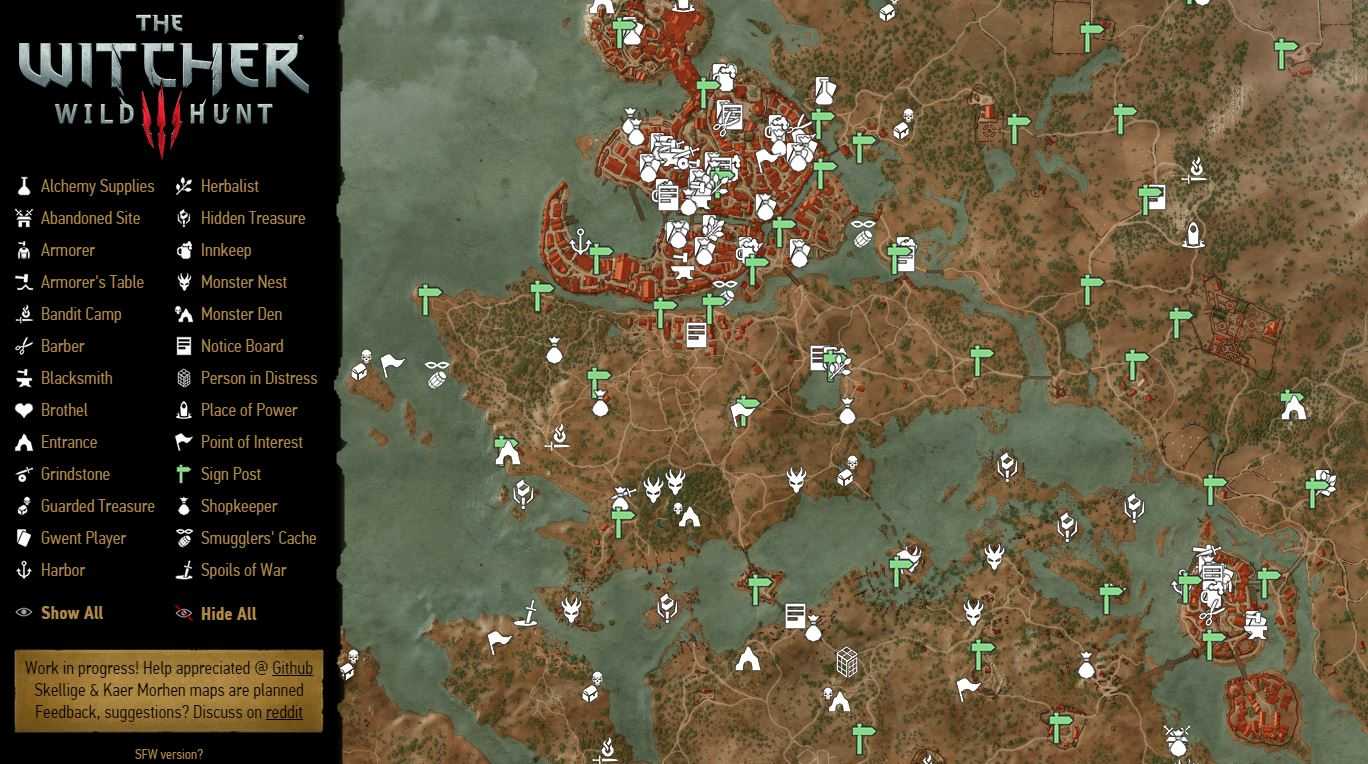 Ведьмак 3 дикая охота интерактивная карта
