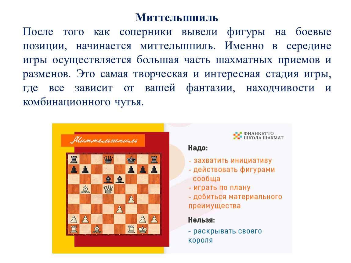 Как играть миттельшпиль в шахматах - 7 важных принципов игры