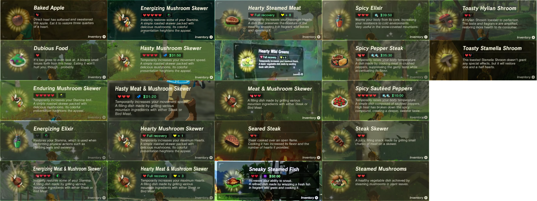 Breath of the wild recipes