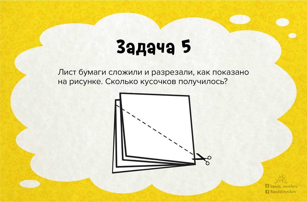 Лист бумаги сложили и разрезали как показано на рисунке сколько кусочков получилось ответ