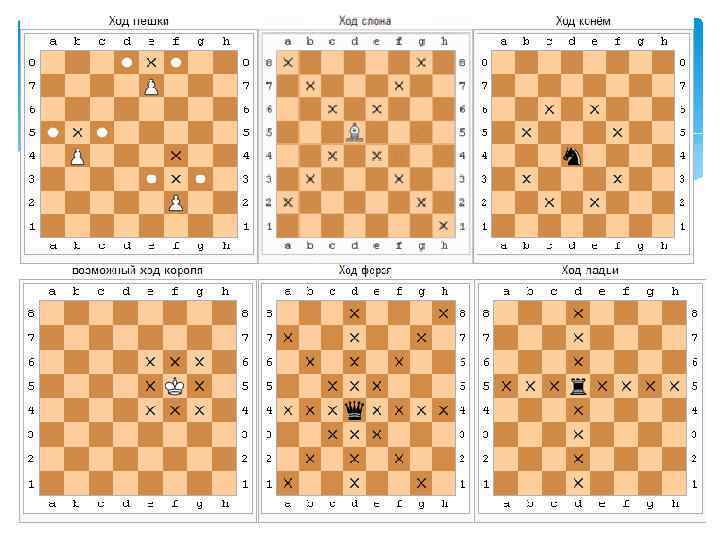 Как ходят шахматные фигуры на доске